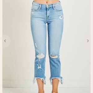 FRAME Le Nouveau Distressed Ankle Straight Leg Jeans